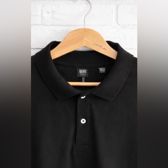 Only & Sons Black Long Sleeve Polo Shirt Mens XL Classic Collared Top - Picture 2 of 3